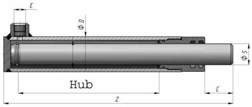Einfachwirkende Rumpfzylinder ohne Befestigungen Stange 30-50mm